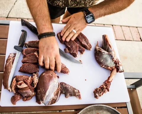preparing deer shanks for the grill