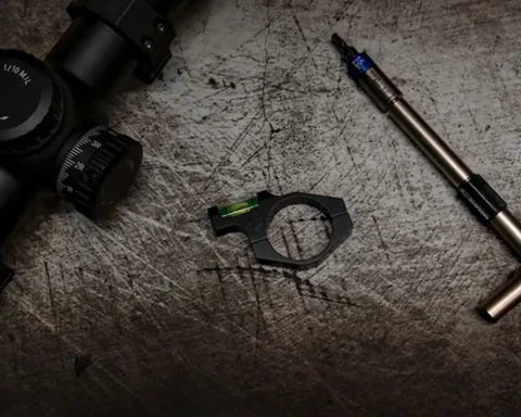 scope mounting components on a table