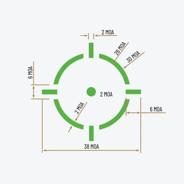 MPRD XL Reticle with MOA Dimentions