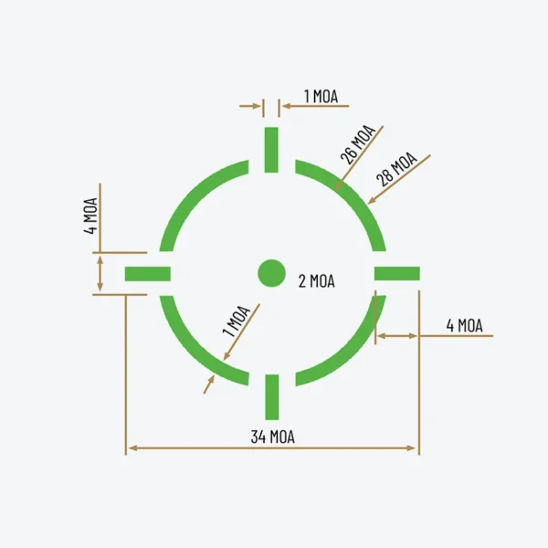 PRD XL Reticle with MOA Dimensions